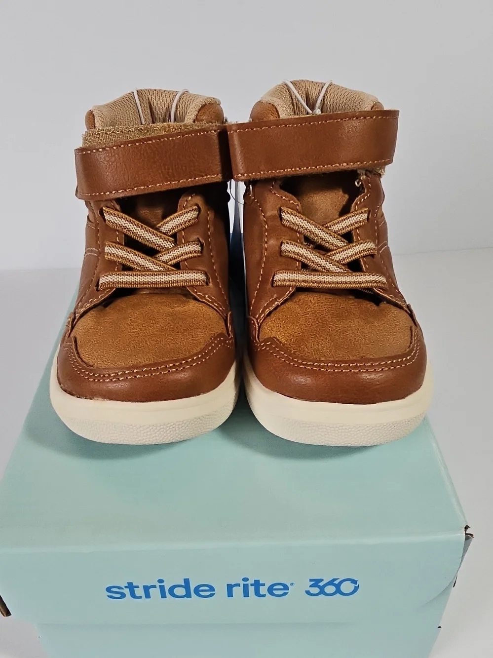 Stride Rite 360 Zayn Toddler High Top Sneakers Boots Fall Tan Brown Size 5M NWT